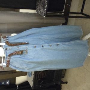 Long denim skirt
